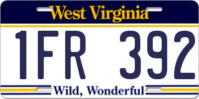 WV license plate 1FR392