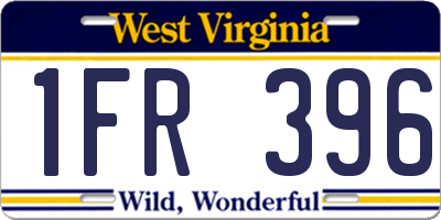 WV license plate 1FR396