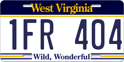 WV license plate 1FR404