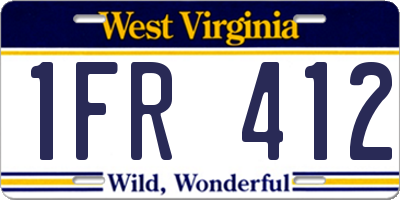 WV license plate 1FR412
