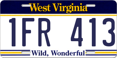 WV license plate 1FR413