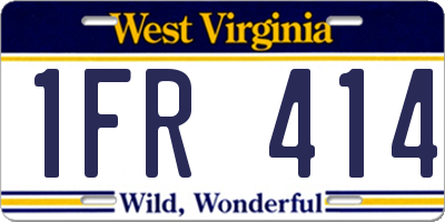 WV license plate 1FR414