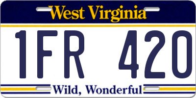 WV license plate 1FR420