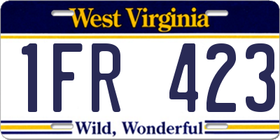 WV license plate 1FR423