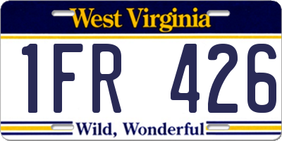 WV license plate 1FR426