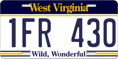 WV license plate 1FR430