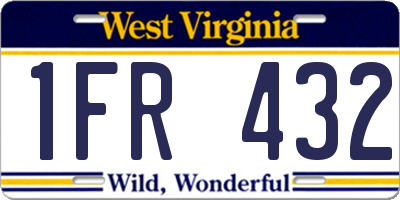 WV license plate 1FR432