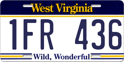 WV license plate 1FR436