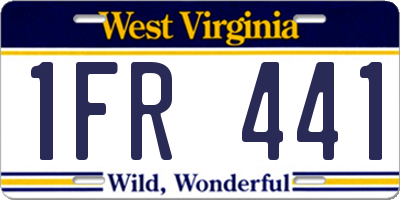 WV license plate 1FR441