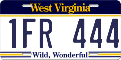 WV license plate 1FR444