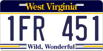 WV license plate 1FR451