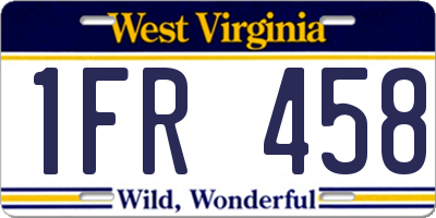 WV license plate 1FR458