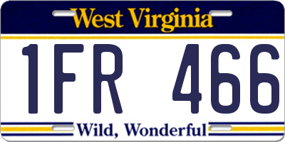 WV license plate 1FR466
