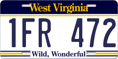 WV license plate 1FR472