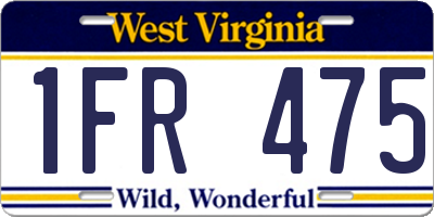 WV license plate 1FR475