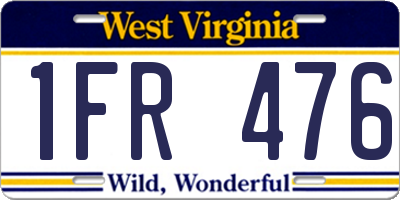 WV license plate 1FR476