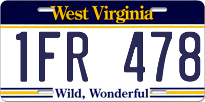 WV license plate 1FR478