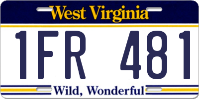 WV license plate 1FR481