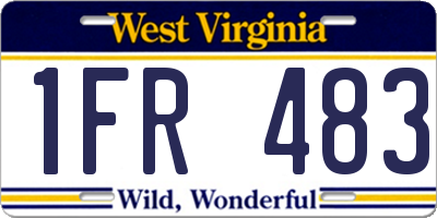 WV license plate 1FR483