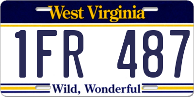WV license plate 1FR487