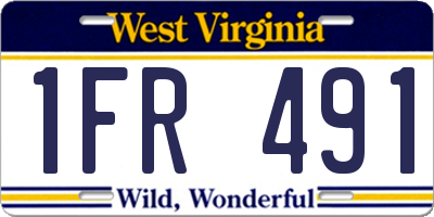 WV license plate 1FR491