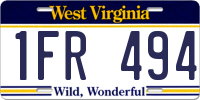 WV license plate 1FR494