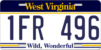 WV license plate 1FR496