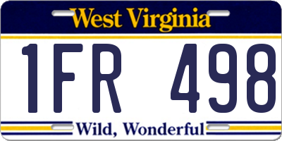 WV license plate 1FR498
