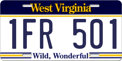 WV license plate 1FR501