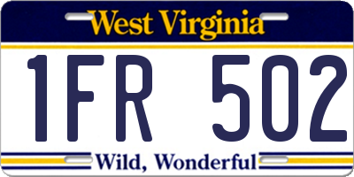 WV license plate 1FR502