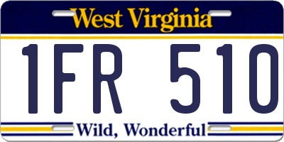 WV license plate 1FR510