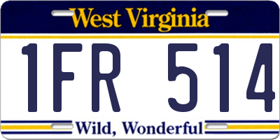 WV license plate 1FR514