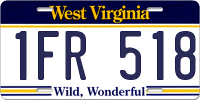 WV license plate 1FR518