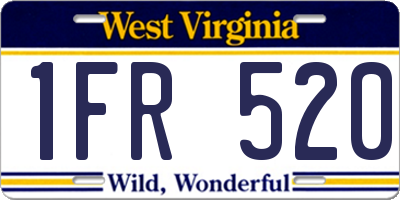 WV license plate 1FR520