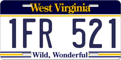 WV license plate 1FR521