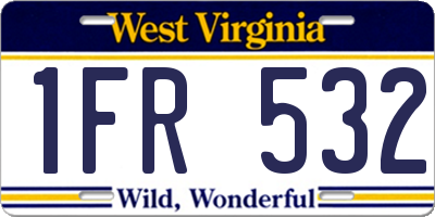 WV license plate 1FR532