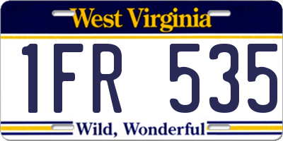 WV license plate 1FR535