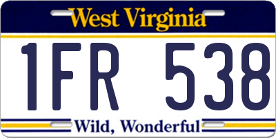 WV license plate 1FR538