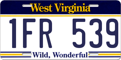 WV license plate 1FR539