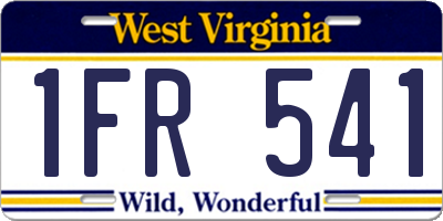 WV license plate 1FR541