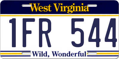 WV license plate 1FR544
