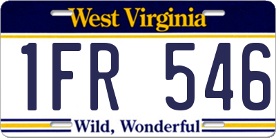 WV license plate 1FR546