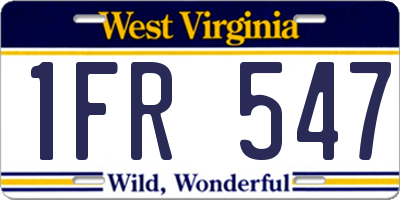 WV license plate 1FR547