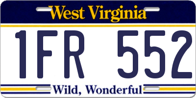 WV license plate 1FR552