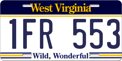 WV license plate 1FR553