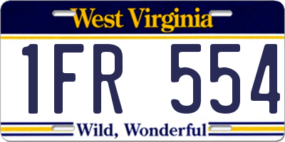 WV license plate 1FR554