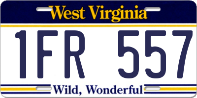WV license plate 1FR557