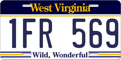 WV license plate 1FR569