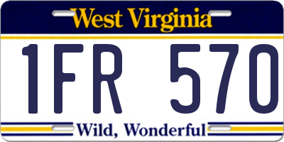 WV license plate 1FR570