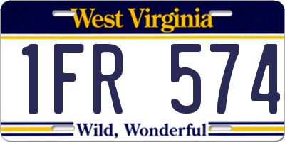 WV license plate 1FR574
